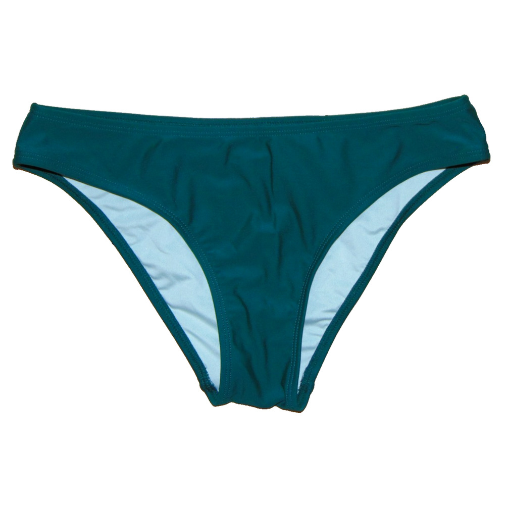 Forest Teal Green Bikini Bottom Cheeky Wide Waistband Nylon Spandex Lined XS